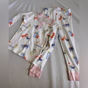 The Beaufort Bonnet Company Doggy Detectives‎ Pajamas Set Pink 4T Pima Cotton